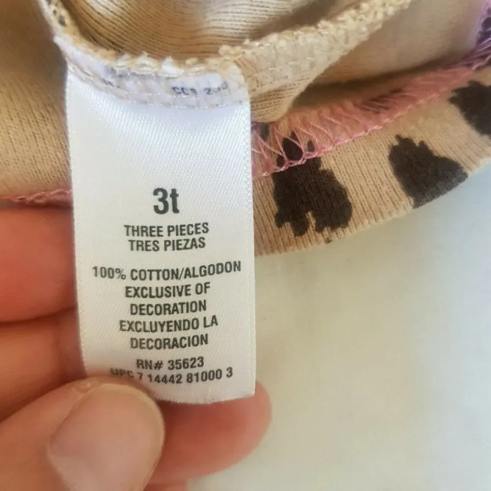 Carters Long Sleeve Top Blouse  Animal Print  Pink Brown Size 3 Toddler Girls
